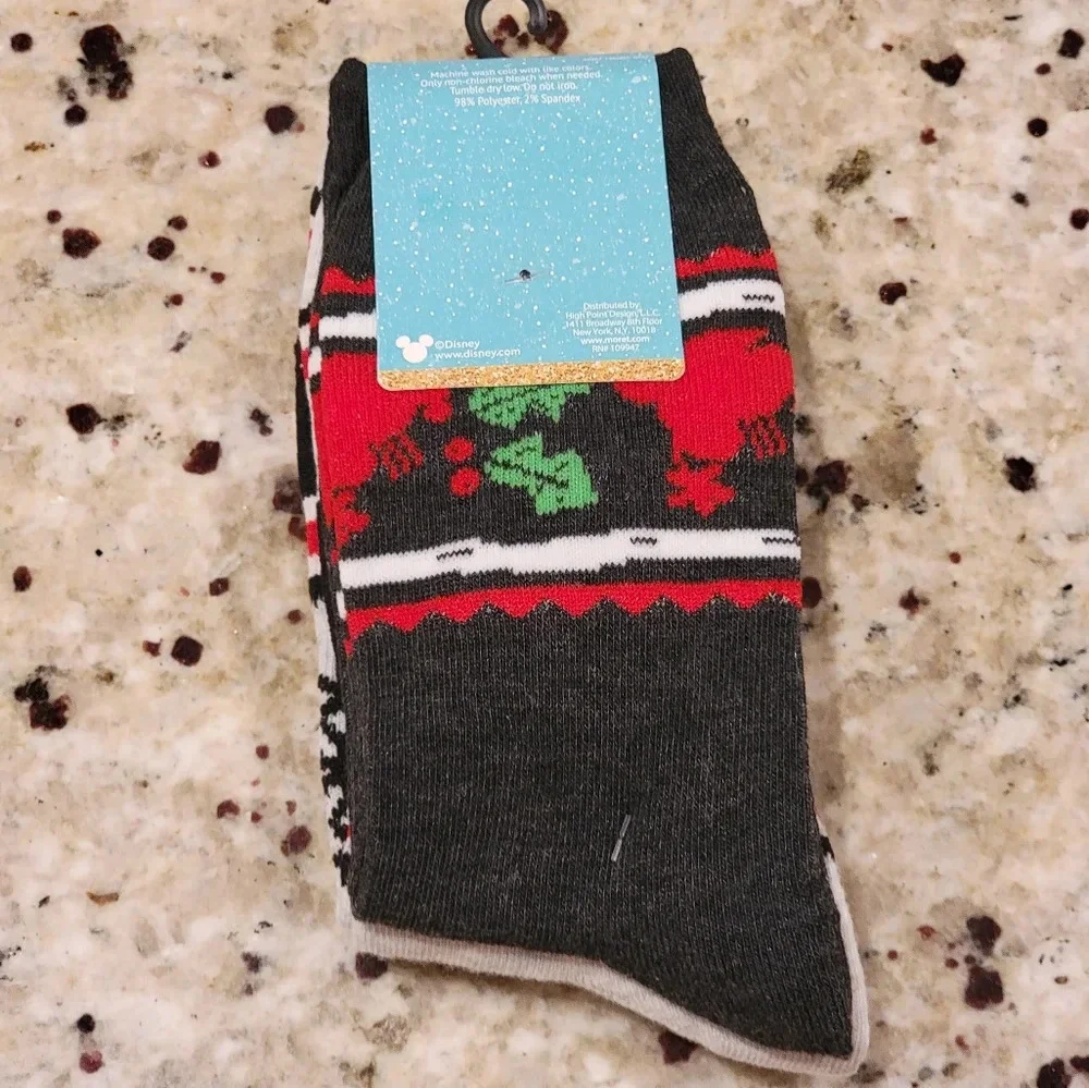 Disney Minnie Mouse Print Socks 3 Pair NWT